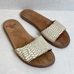 Freebird Leather Snakeskin Golden Sandals
